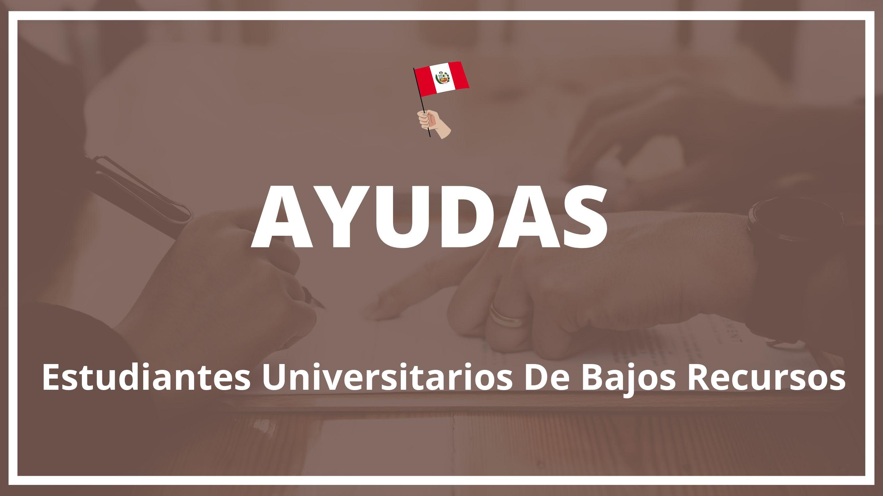 Ayudas para estudiantes universitarios de bajos recursos Peru