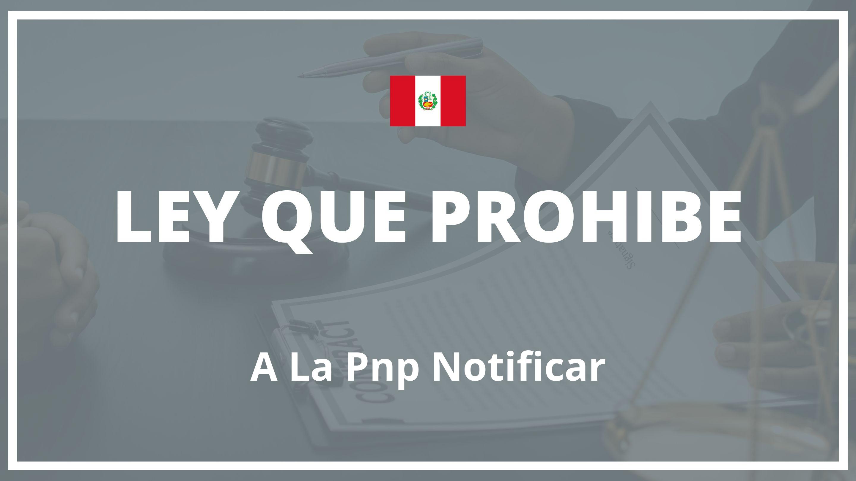 Ley que prohibe a la pnp notificar Peru