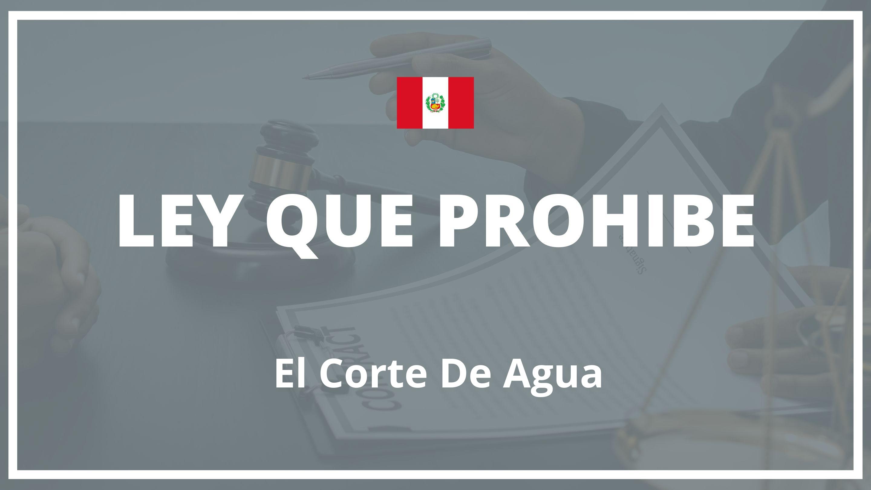 Ley que prohibe el corte de agua Peru