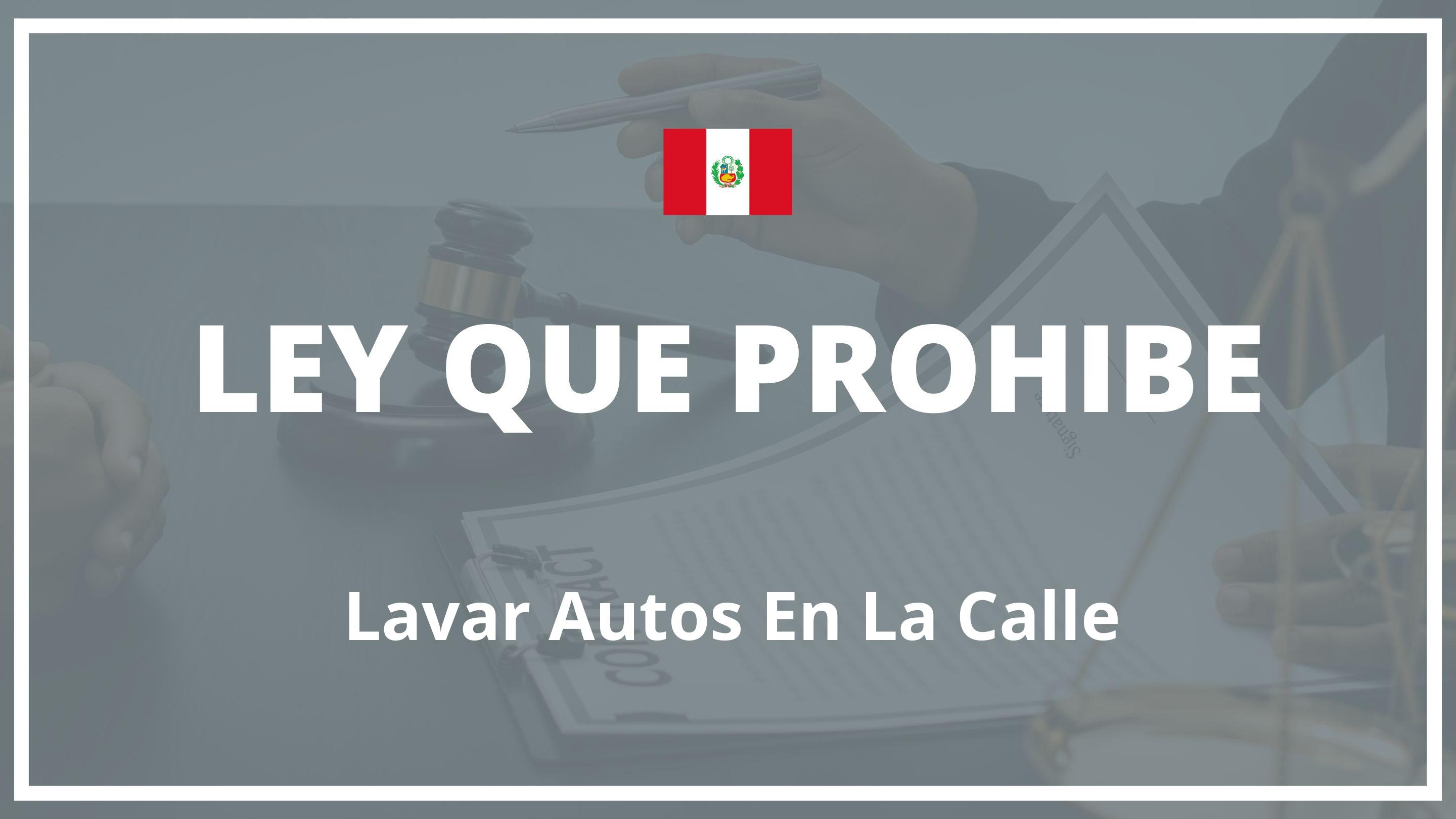 Ley que prohibe lavar autos en la calle Peru